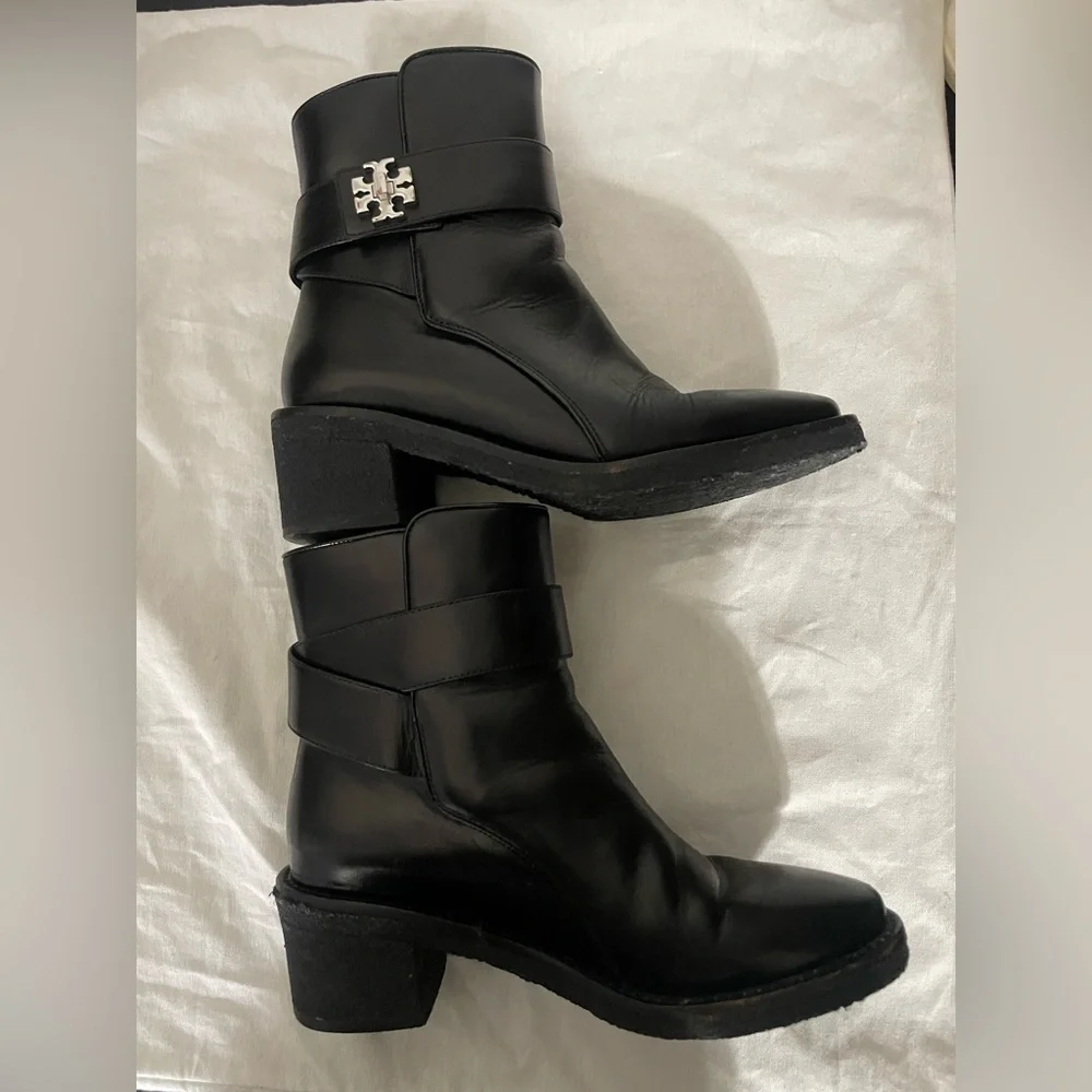 Tory Burch Women Kira Block Heel Booties Black size 6